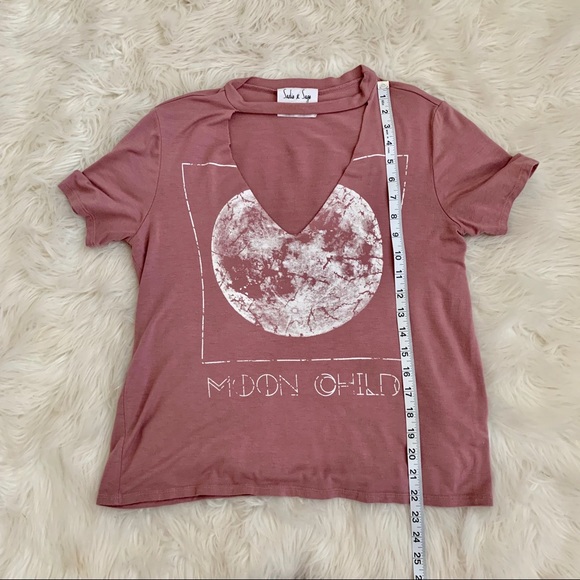 Sadie & Sage Moon Child Choker Tee Shirt - Picture 3 of 6